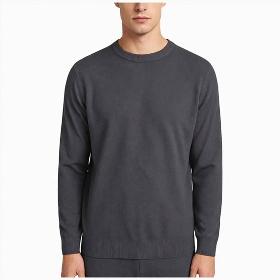 COMVALUE Mens Classic Crew Neck Knit Pullover Regular Fit Long Sleeve Solid Color Sweater For All Season Daily Use