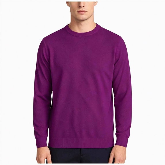 COMVALUE Mens Classic Crew Neck Knit Pullover Regular Fit Long Sleeve Solid Color Sweater For All Season Daily Use
