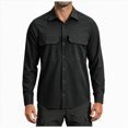 thumbnail image 1 of COMVALUE Mens Long Sleeve Shirts Casual Button Down Shirt Wrinkle Free Dress Shirt with Pocket (Black, 3XL), 1 of 5