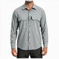 thumbnail image 1 of COMVALUE Mens Long Sleeve Shirts Casual Button Down Shirt Wrinkle Free Dress Shirt with Pocket (Light Gray, M), 1 of 9
