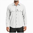 thumbnail image 1 of COMVALUE Mens Long Sleeve Shirts Casual Button Down Shirt Wrinkle Free Dress Shirt with Pocket (White, L), 1 of 9