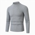 thumbnail image 1 of COMVALUE Mens Mock Neck Ribbed Knit Sweater Long Sleeve Slim Fit Casual Pullover For Daily Wear, 1 of 5