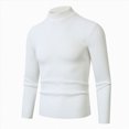 thumbnail image 1 of COMVALUE Mens Mock Neck Ribbed Knit Sweater Long Sleeve Slim Fit Casual Pullover For Daily Wear, 1 of 8