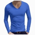 thumbnail image 1 of COMVALUE Mens Solid V Neck Long Sleeve T Shirt Slim Cut Soft Lightweight Basic Tee For Casual Daily Wardrobe, 1 of 4