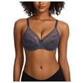 thumbnail image 1 of COMVALUE Minimizer Bras for Women Enchante Full Coverage Underwire Bras Plus Size Lifting Floral Lace Bra for Heavy Breast (Grey, 46E), 1 of 5