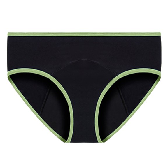 COMVALUE Period Underwear Menstrual Panties High-Cut Cheeky Bikini Briefs Women Girls (Light Green, 3XL)