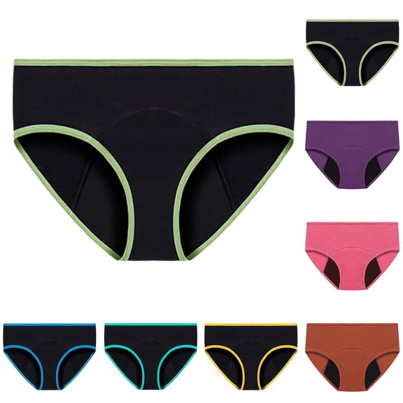 COMVALUE Period Underwear Menstrual Panties High-Cut Cheeky Bikini Briefs Women Girls (Rose Gold, XL)