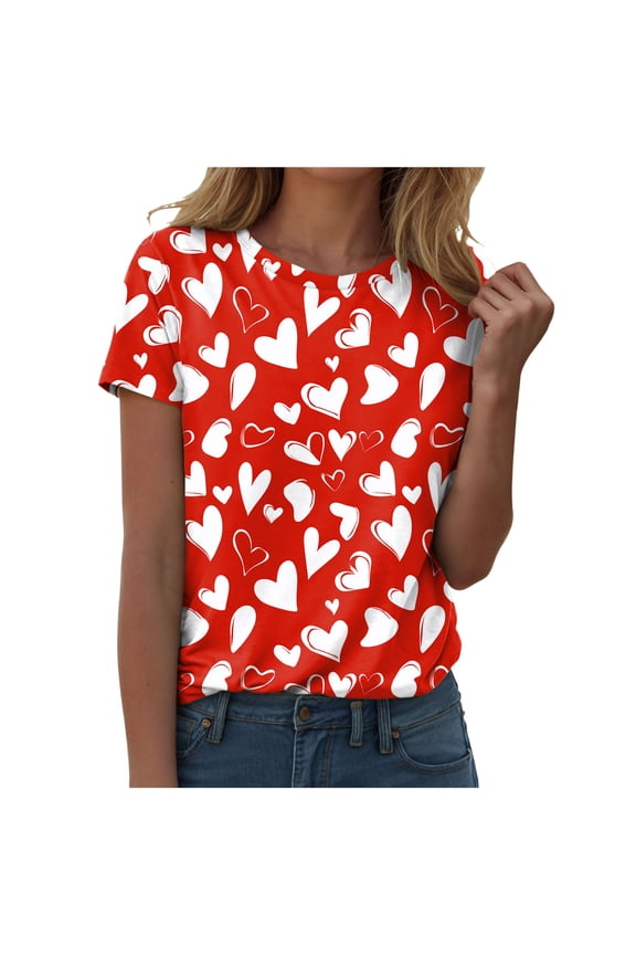Pink Bow Cherries Shirt Women: Coquette Tops Clean Girl Aesthetic Shirts Casual Summer Short Sleeve Tshirt (Red, XXL)