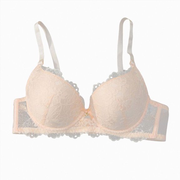 COMVALUE Push Up Bras Women Add 2 Cups Sexy Lace Cleavage Extra Padded Plunge Bra Underwire (Beige, 85B)