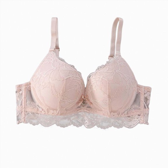 COMVALUE Push Up Bras Women Add 2 Cups Sexy Lace Cleavage Extra Padded Plunge Bra Underwire (Pink, 70C)