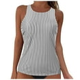 thumbnail image 1 of COMVALUE Racerback Tankini Tops for Women 2026 Padded High Neck Swim Tank Top Only (Grey, L), 1 of 6