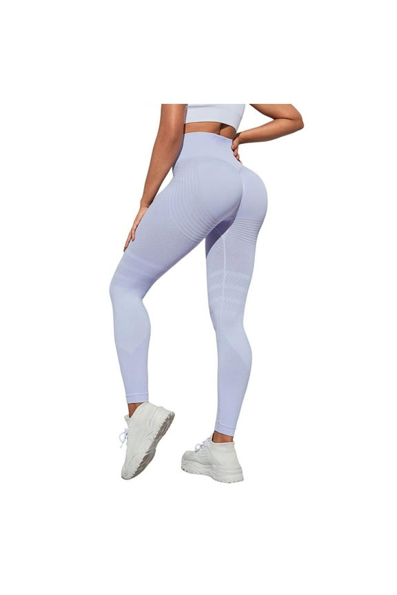 Resistance Band Leggings for Gym Workout High Waisted Butt Lifting Tummy Training Control (Light Purple, XL)