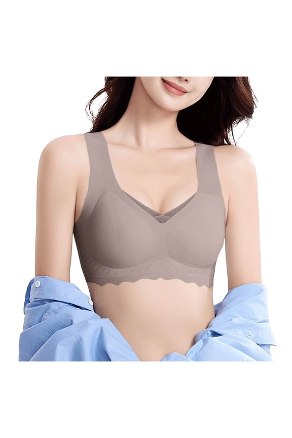 Seamless Mastectomy Bra Full Coverage Pocket Bra for Breast Prosthesis,Women Post Surgery Wireless Daily Bralette (Grey, XL)
