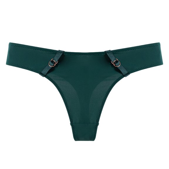 COMVALUE Seamless Thongs for Women No Show Thong Underwear Women Comfortable 1 Pack (Green, S)