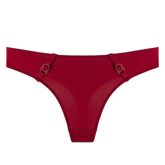 COMVALUE Seamless Thongs for Women No Show Thong Underwear Women Comfortable 1 Pack (RD1, M)