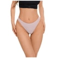 thumbnail image 1 of COMVALUE Sexy Lace Thongs Breathable Seamless Underwear for Women Comfortable V-waisted Soft Panty 1 Pack (Light Purple, XL), 1 of 4