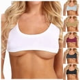 thumbnail image 1 of COMVALUE Sexy Short Sleeve Crop Top for Women Solid Scoop Neck Mini T-Shirts Vest Tank Grey for Size M, 1 of 7