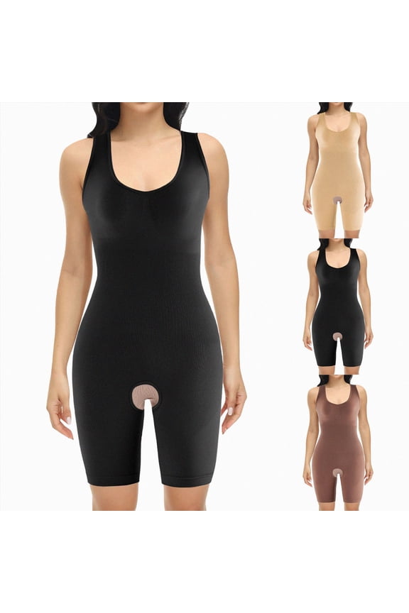 Shapewear for women Scoop Neck Tank Tops Bodysuits Jumpsuits Waist Trainer Full body Shaper (White, XS)