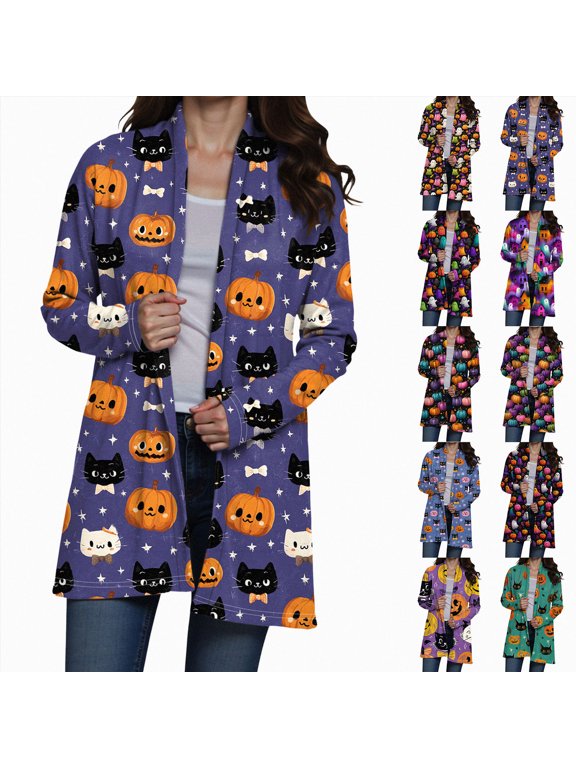 Shirt Van Gogh Gift Starry Night Long Open Front Cardigans for Women Long Sleeve Clothing Lightweight Sweater Yellow for Size S