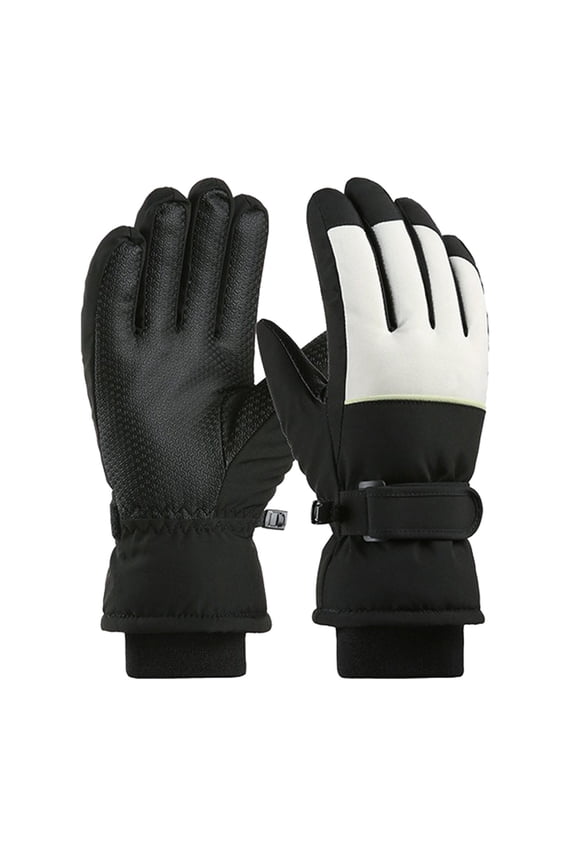 Snow Gloves for Women Waterproof Touchscreen Winter Warm Ski Snowboarding Gloves (Black, One Size)