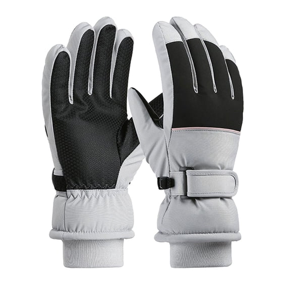COMVALUE Snow Gloves for Women Waterproof Touchscreen Winter Warm Ski Snowboarding Gloves (Grey, One Size)