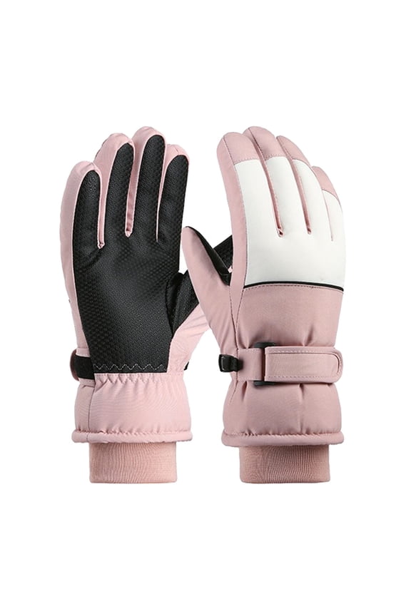 Snow Gloves for Women Waterproof Touchscreen Winter Warm Ski Snowboarding Gloves (Pink, One Size)
