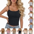 thumbnail image 1 of COMVALUE Spaghetti Strap Crop Tank Tops for Women Cute Summer Camisoles for Teens Fitted Basic Layering Cami Undershirts Grey for Size One Size, 1 of 9