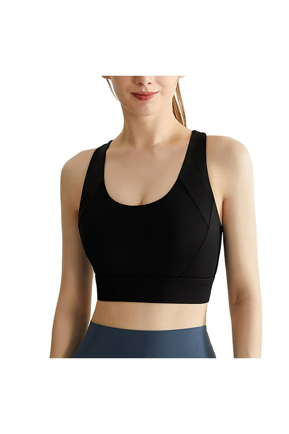 Sports Bras for Women High Impact Workout Tops Molded Cup Running Bra Sexy Backless Yoga Crop Top (Black, XXL)