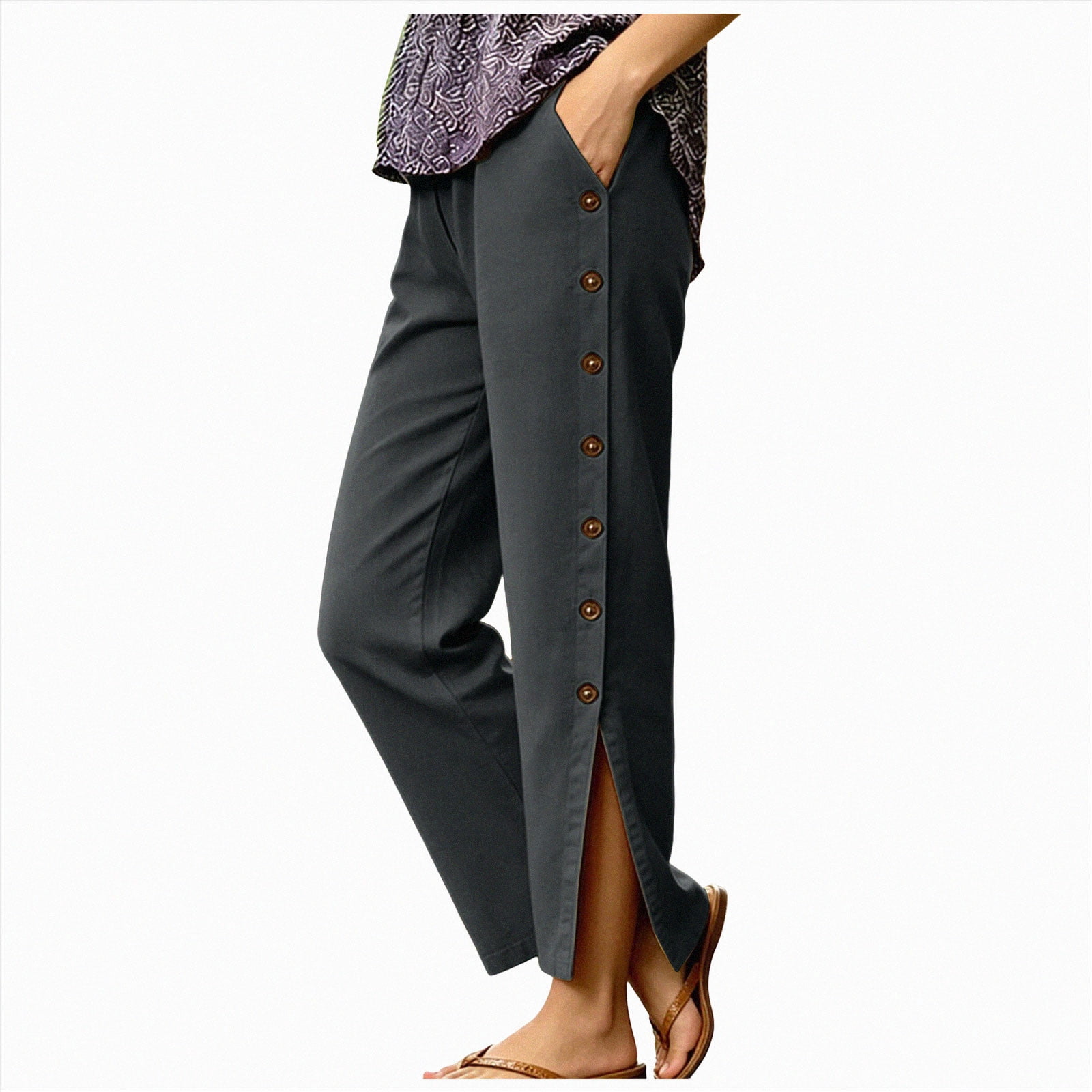 COMVALUE Spring Womens's Clothing tearable Pants Womens's Loose ...