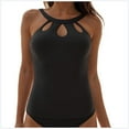 thumbnail image 1 of COMVALUE Tankini Top Backless Bathing Suit for Women High Neck Key Hole Swimsuit Swim Top Only (Black, XL), 1 of 9