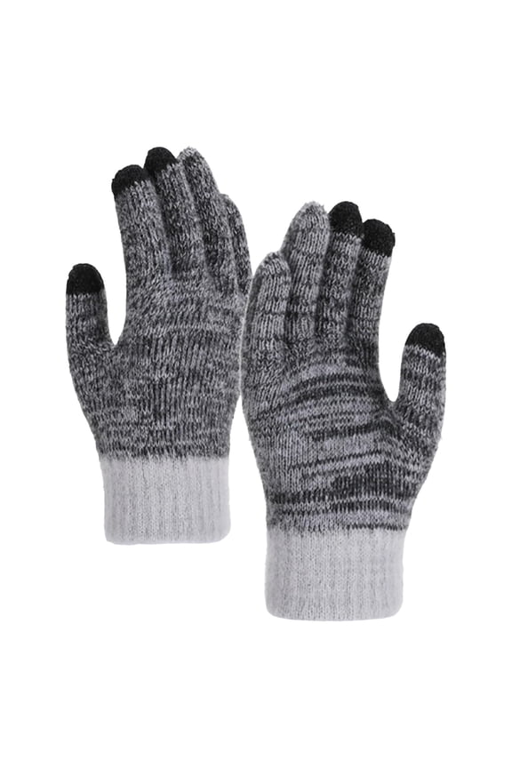 Thick Winter Gloves for Men Women Touchscreen Fingers Stretch Warm Soft Skin-Friendly (Grey, One Size)