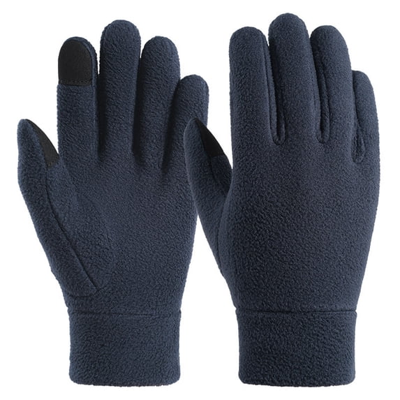 COMVALUE Winter Gloves Men Women Touch Screen Thermal Polar Fleece Gloves, Warm Gloves for Running Cycling Driving Hiking (Blue, L)