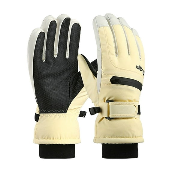 COMVALUE Women 2026 Ski Gloves, Windproof Thermal Touchscreen Gloves Waterproof Winter Warm Snow Glove for Skiing Outdoor Sports (Yellow, One Size)