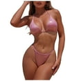 thumbnail image 1 of COMVALUE Women Bikini Swim Sexy Swimsuit Triangle Top and Bottom Set (Pink, M), 1 of 9