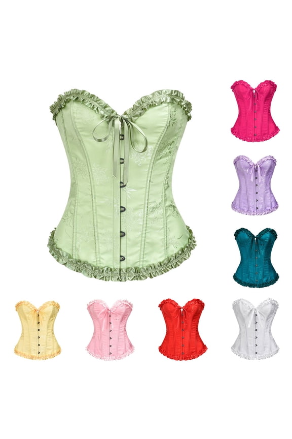 Women Bustier Shapewear Lingerie, Lace Waist Push Up Bodysuit Corset Tops (RD3, S)