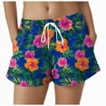 thumbnail image 1 of COMVALUE Women Drawstring Board Shorts Floral Beach Swim Shorts Summer Swim Trunks with Pockets (Orange, XL), 1 of 5