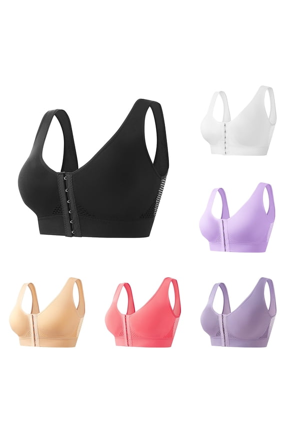 Women Front Closure Post Surgery Bras Mastectomy Surgical Support Wireless Full Coverage Bra 2026 (Watermelon Red, XXL)