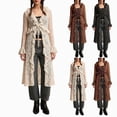 thumbnail image 1 of COMVALUE Women Lace Mesh Tie Front Maxi Top Ruffled Long Sleeve Sheer Cardigan See Through Flowy Kimono Cover Up Shirt Beige for Size S, 1 of 8