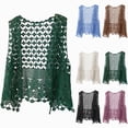 thumbnail image 1 of COMVALUE Women Open Stitch Cardigan Boho Sleeveless Hippie Summer Hollow Out Solid Crochet Vest (Purple, One Size), 1 of 5