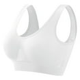 thumbnail image 1 of COMVALUE Women Sports Bra Breathable Large Size Wireless Workout Bras (White, L), 1 of 9