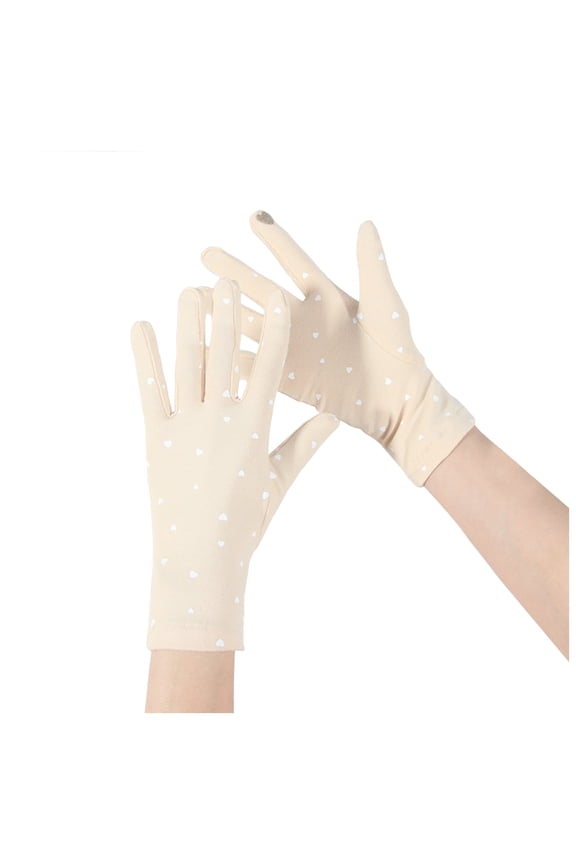 Women Gloves Sun Protection Women's Cycling Driving Touchscreen Gloves (Beige, One Size)