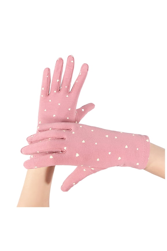 Women Gloves Sun Protection Women's Cycling Driving Touchscreen Gloves (Pink, One Size)