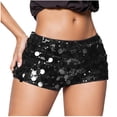 thumbnail image 1 of COMVALUE Women's 2026 Sparkly Sequin Micro Shorts Y2k Low Rise Mini Booty Shorts (S, Black), 1 of 7