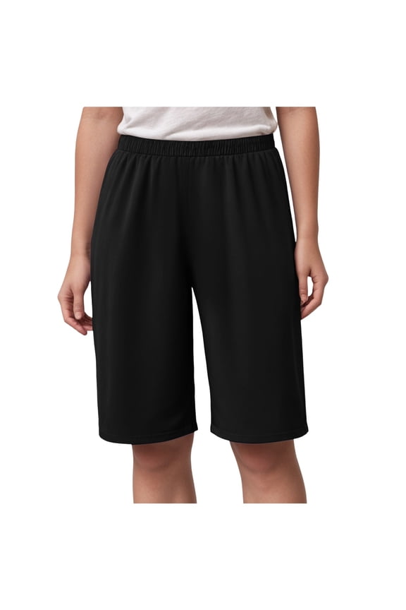 Women's 2026 Sport Knit High Rise Elastic Waist Capri Pants (Black, XL)