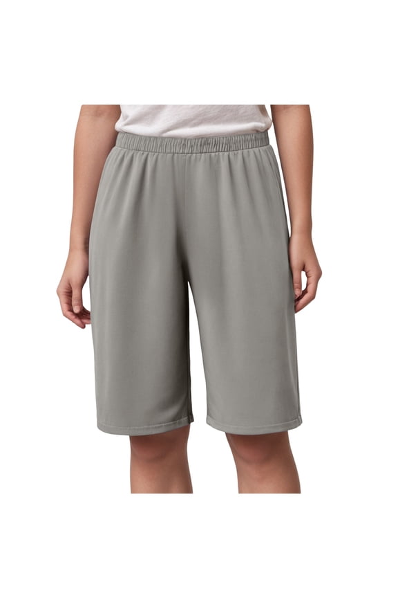 Women's 2026 Sport Knit High Rise Elastic Waist Capri Pants (Grey, M)