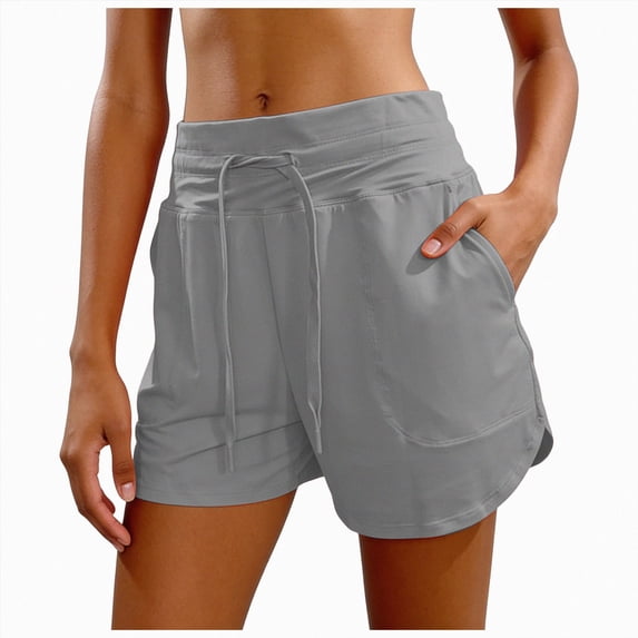 COMVALUE Women's Athletic Running Shorts 5" Quick Dry Workout Hiking High Waisted Active Exercise (Dark Gray, XXL)