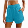 thumbnail image 1 of COMVALUE Women's Athletic Running Shorts 5" Quick Dry Workout Hiking High Waisted Active Exercise (Sky Blue, M), 1 of 5
