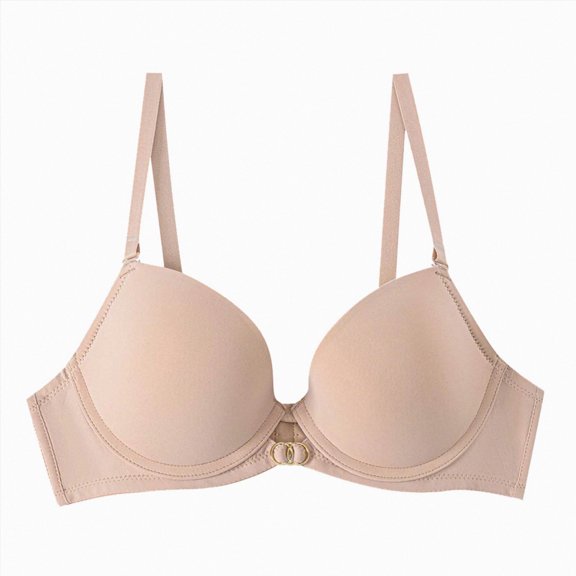 COMVALUE Women's Blissful Benefits Side Smoothing Underwire Bra (Khaki, 70B)