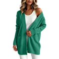 thumbnail image 1 of COMVALUE Women's Classic Cardigans Long Sleeve Open Front Casual Knit Cardigan Sweaters Coat Soft Outwear (Green, XXL), 1 of 7