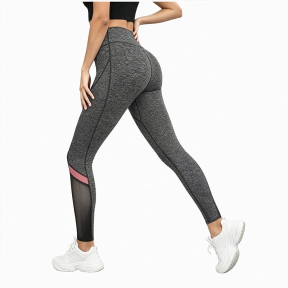 COMVALUE Women’s Comfort Heather Assorted Active Wear Seamless Leggings (Grey, M)